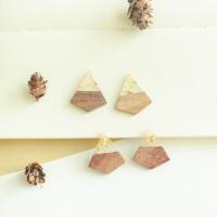 Original Holz Anhänger, mit Harz, Pyramide, DIY, 26x28mm, ca. 50PCs/Tasche, verkauft von Tasche[