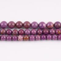 Single Gemstone Beads, Natural Lepidolite, Round, polished, DIY purple Approx 38 cm 