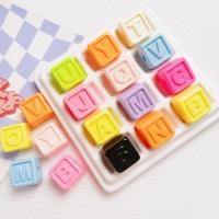 Acryl Alphabet Perlen, Quadrat, DIY, keine, 17mm, Bohrung:ca. 4mm, verkauft von PC