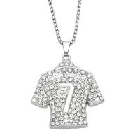 Rhinestone Zinc Alloy Necklace, with 304 Stainless Steel Chain, Garment, plated, fashion jewelry & with rhinestone, silver color cm 