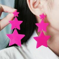 Acrylic Drop Earring, Star, painted, fashion jewelry & for woman 
