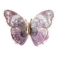 Zinc Alloy Jewelry Brooch, with Fiber, Butterfly, plated, for woman 