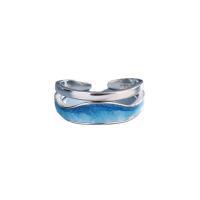 Sterling Silver Finger Ring, 925 Sterling Silver, plated, for woman & epoxy gel, silver color 