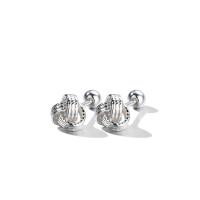 Sterling Silver Stud Earring, 925 Sterling Silver, plated & for woman, platinum color 