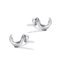 Sterling Silver Stud Earring, 925 Sterling Silver, with White Shell, plated & for woman 