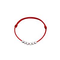 Sterling Silver Bracelets, 925 Sterling Silver, with Wax Cord, plated, for woman Approx 19 cm 