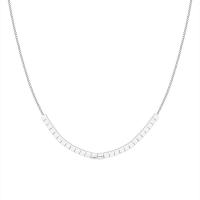 Sterling Silver Jewelry Necklace, 925 Sterling Silver, with 5CM extender chain, plated, for woman, silver color Approx 45 cm 