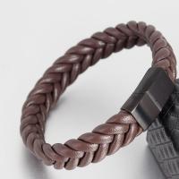 PU Leather Cord Bracelets, Zinc Alloy, with PU Leather, fashion jewelry 23cm 