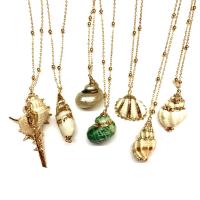 Shell Zinc Alloy Necklace, with Zinc Alloy, gold color plated, Bohemian style & Unisex Approx 17.7 Inch 