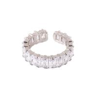 Cubic Zirconia Finger Ring, Zinc Alloy, plated & micro pave cubic zirconia & for woman, US Ring 