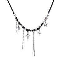 Glas Perlen Emaille Halskette, Titanstahl, mit Glasperlen, mit Verlängerungskettchen von 6.3cm, Modeschmuck & für Frau, Länge:ca. 15.5 cm, verkauft von PC