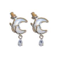 Resin Zinc Alloy Earring, with Resin, silver color plated, fashion jewelry & for woman 