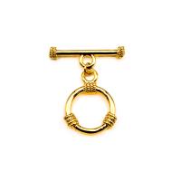 Brass Toggle Clasp, 18K gold plated, DIY, golden 