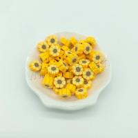 Flower Polymer Clay Beads, DIY, yellow, 10mm, Approx [