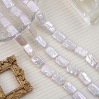 Perles nacres baroques de culture d'eau douce , perle d'eau douce cultivée, rectangle, DIY, blanc Environ Vendu par brin