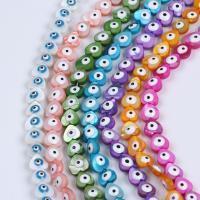 Moda bolas de mal de ojo, Nácar, Corazón, enviado al azar & Bricolaje & esmalte, color mixto, 10mm, longitud:aproximado 36 cm, Vendido por Sarta
