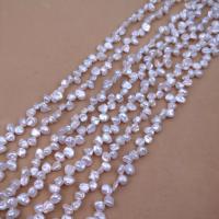 Perles nacres baroques de culture d'eau douce , perle d'eau douce cultivée, DIY, blanc, 5-6mm Environ 38 cm, Vendu par brin