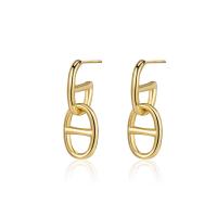 Sterling Silver Stud Earring, 925 Sterling Silver, plated, fashion jewelry & for woman & hollow 