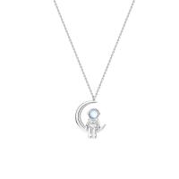 Sterling Silver Jewelry Necklace, 925 Sterling Silver, with Lampwork, with 1.97inch extender chain, fashion jewelry & for woman Approx 15.74 Inch 