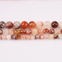 Single Gemstone Beads, Red Marble Glue Stone, Round, polished, DIY Approx 38 cm 
