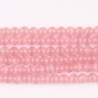 Katzenauge Perlen, rund, poliert, DIY, Rosa, 8mm, Länge:ca. 38 cm, ca. 50PCs/Strang, verkauft von Strang