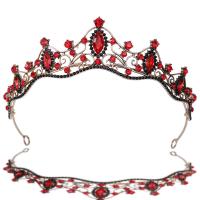 Bridal Tiaras, Zinc Alloy, gold color plated, for bridal & for woman & with rhinestone 150mm 