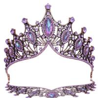 Bridal Tiaras, Zinc Alloy, plated, for woman & with rhinestone, purple 
