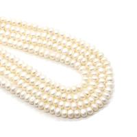 Natural Freshwater Pearl Loose Beads, Flat Round, DIY white Approx 38 cm [