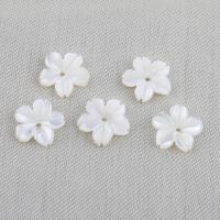 Abalorios de Nácar Blanca Natural, Flor, Bricolaje, Blanco, 10x2mm, Vendido por UD[