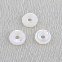 Natürliche weiße Muschelperlen, rund, DIY, weiß, 10x3mm, Bohrung:ca. 2.3mm, verkauft von PC[