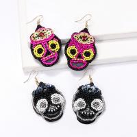 Glass Seed Beads Earring, Zinc Alloy, with Sequins & Seedbead, Halloween Design & fashion jewelry & for woman 