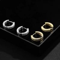 Cubic Zirconia Micro Pave Brass Earring, plated, fashion jewelry & micro pave cubic zirconia & for woman 