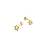 Sterling Silver Stud Earring, 925 Sterling Silver, Star, plated, for woman 