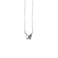 Sterling Silver Jewelry Necklace, 925 Sterling Silver, with White Shell, with 5CM extender chain, Butterfly, plated, for woman Approx 45 cm 