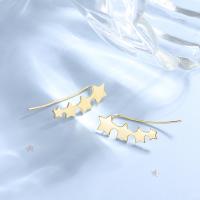 Sterling Silver Drop Earring, 925 Sterling Silver, Star, plated, for woman 