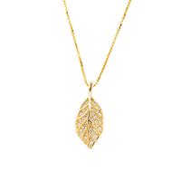 Cubic Zirconia Micro Pave Sterling Silver Necklace, 925 Sterling Silver, with 5CM extender chain, Leaf, plated, micro pave cubic zirconia & for woman Approx 45 cm 