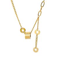 Cubic Zircon Micro Pave Brass Necklace, with 7CM extender chain, plated & micro pave cubic zirconia & for woman, golden Approx 38 cm 
