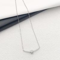 Titanium Steel Jewelry Necklace, fashion jewelry & with rhinestone 45cm 