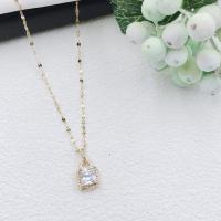 Titanium Steel Jewelry Necklace, fashion jewelry & with rhinestone 45cm 