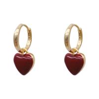 Enamel Zinc Alloy Drop Earring, gold color plated, fashion jewelry & for woman, 20mm 