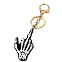 Acrylic Key Clasp, with Zinc Alloy, Hand, gold color plated, Halloween Design & for woman 