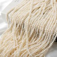 Naturales agua dulce perlas sueltas, Perlas cultivadas de agua dulce, Ligeramente redondo, Bricolaje, Blanco, 4.5-5mm, longitud:aproximado 37 cm, Vendido por Sarta