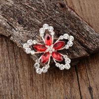 Crystal Brooch, Zinc Alloy, with Crystal, petals, for woman & hollow 43mm 