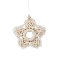 Hanging Ornaments, Cotton Thread, with Golden Threads & Wood, fashion jewelry & for woman 90mm cm 