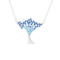 Cubic Zircon Micro Pave Brass Necklace, with 1.97inch extender chain, Tree, plated, fashion jewelry & micro pave cubic zirconia & for woman Approx 15.74 Inch 