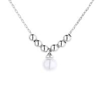 Brass Jewelry Necklace, with Plastic Pearl, with 1.97inch extender chain, plated, fashion jewelry & for woman Approx 15.74 Inch 