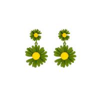 Zinc Alloy Drop Earring, Daisy, stoving varnish, fashion jewelry & for woman 