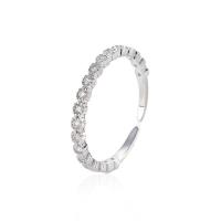 Cubic Zirconia Micro Pave Sterling Silver Finger Ring, 925 Sterling Silver, plated, fashion jewelry & micro pave cubic zirconia & for woman 2mm [