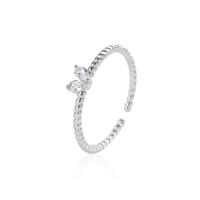 Cubic Zirconia Micro Pave Sterling Silver Finger Ring, 925 Sterling Silver, plated, fashion jewelry & micro pave cubic zirconia & for woman 3.5mm [