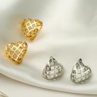 Brass Drop Earring, Heart, fashion jewelry & for woman & hollow 16mm 